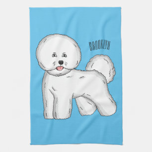 Bichon frise dog cartoon illustration geschirrtuch