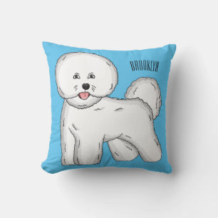 Bichon frise dog Cartoon Illustration Kissen