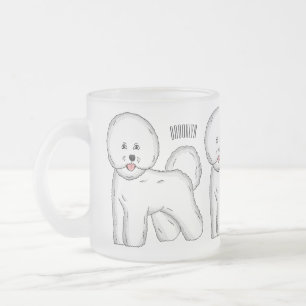 Bichon frise dog Cartoon Illustration Mattglastasse