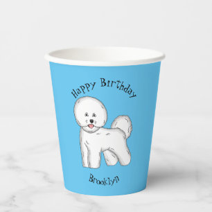 Bichon frise dog Cartoon Illustration Pappbecher