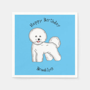Bichon frise dog Cartoon Illustration Serviette