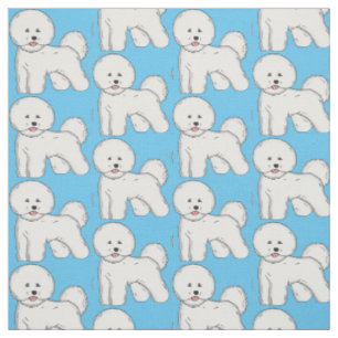 Bichon frise dog Cartoon Illustration Stoff