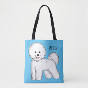 Bichon frise dog cartoon illustration tasche