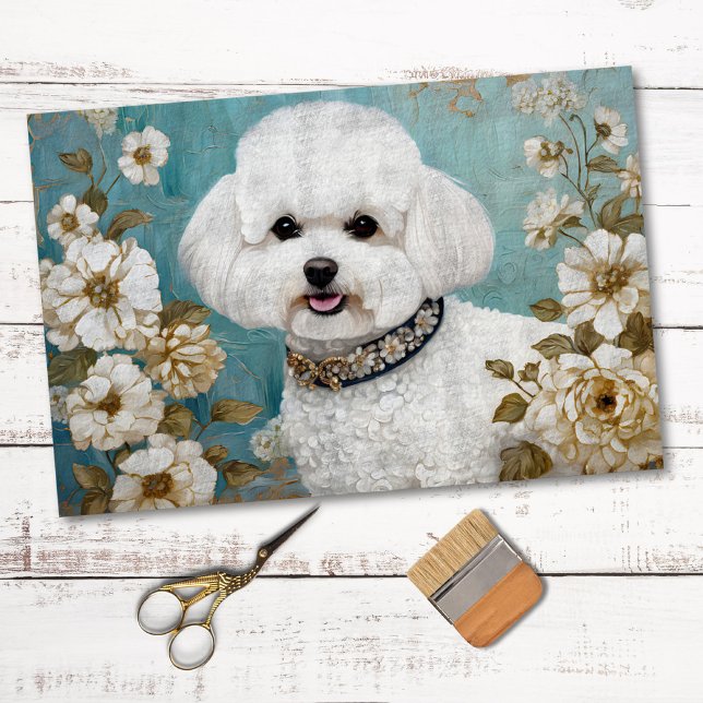 Bichon Frise Dog Dekoupage Tissue Paper Seidenpapier (Von Creator hochgeladen)