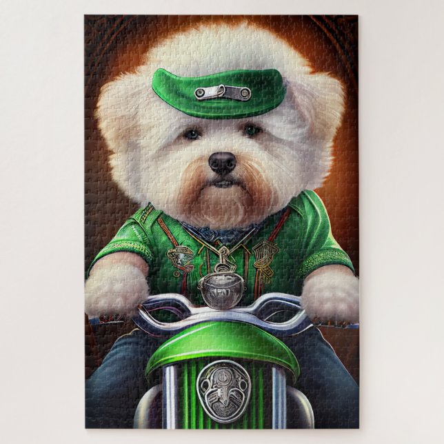 Bichon Frisé Dog Fahrrad St. Patrick's Day (Vertikal)