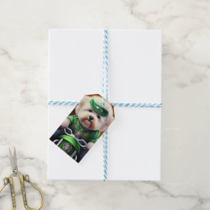 Bichon Frisé Dog Fahrrad St. Patrick's Day Geschenkanhänger