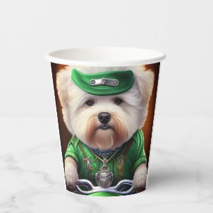 Bichon Frisé Dog Fahrrad St. Patrick's Day Pappbecher