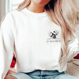 Bichon Frise Dog Hand Zeichnend Personalisiert Sweatshirt