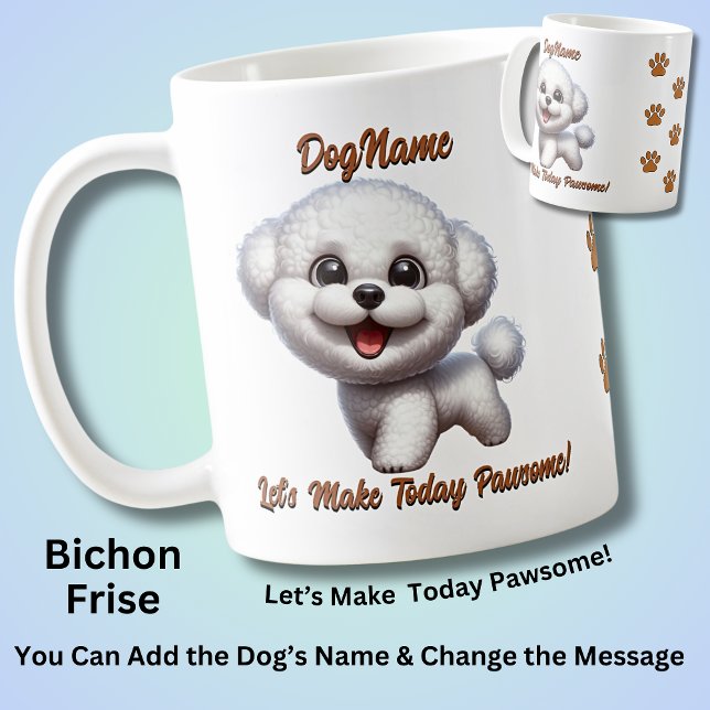 Bichon Frise, Dog hinzufügen, Text ändern Kaffeetasse (Von Creator hochgeladen)