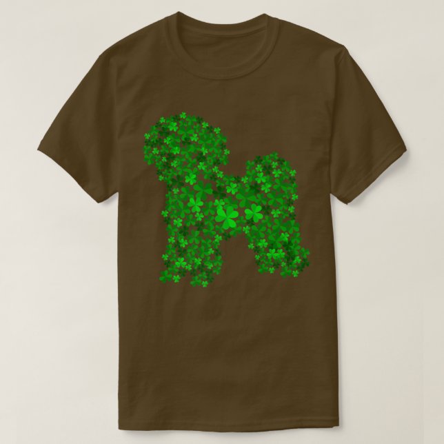 Bichon Frise Dog Kleeblatt Leaf St Patrick Day T-Shirt (Design vorne)