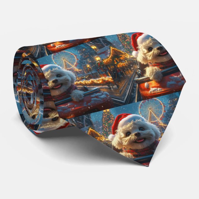Bichon Frise Dog Roller Untersetzer Weihnachten Krawatte (Gerollt)