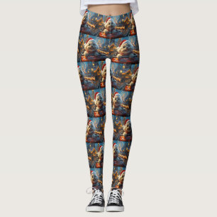 Bichon Frise Dog Roller Untersetzer Weihnachten Leggings