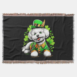 Bichon Frise Dog St Patrick's Day Decke