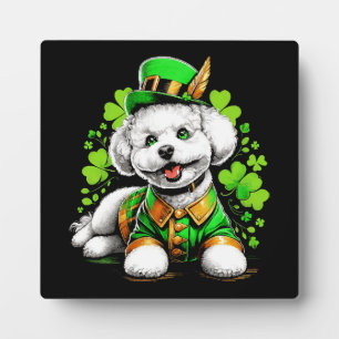 Bichon Frise Dog St Patrick's Day Fotoplatte