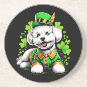 Bichon Frise Dog St Patrick's Day Getränkeuntersetzer