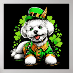 Bichon Frise Dog St Patrick's Day Poster