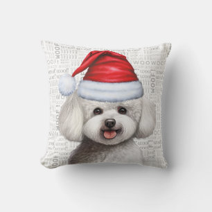 Bichon Frise Dog Wassercolor Weihnachten Kissen