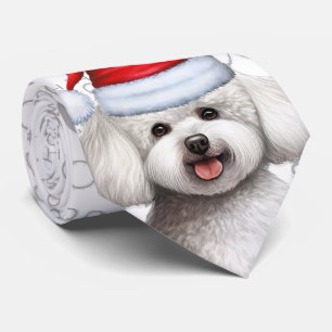 Bichon Frise Dog Woof Christmas Pet Lover Krawatte
