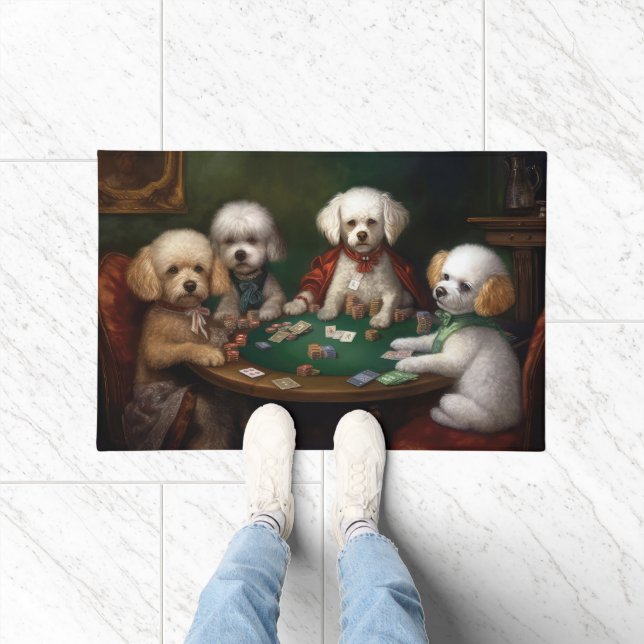 Bichon Frise Dogs Poker Art Fußmatte (Indoor)