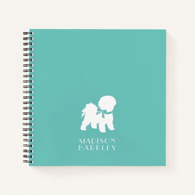 Bichon Frise Doppy Welpe Notizbuch (Vorderseite)