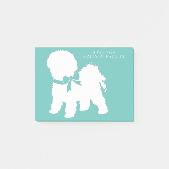 Bichon Frise Doppy Welpe Post-it Klebezettel (Vorderseite)