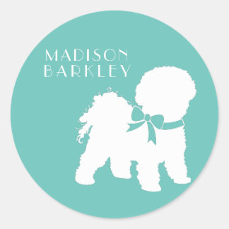 Bichon Frise Doppy Welpe Runder Aufkleber