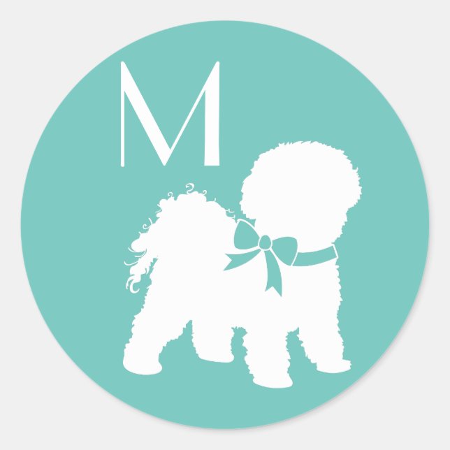 Bichon Frise Doppy Welpe Runder Aufkleber (Vorderseite)