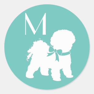 Bichon Frise Doppy Welpe Runder Aufkleber