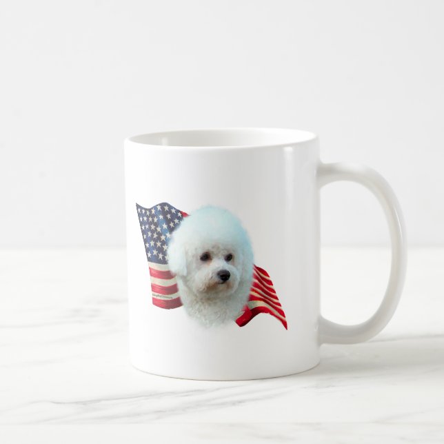 Bichon Frise Flag Kaffeetasse (Rechts)