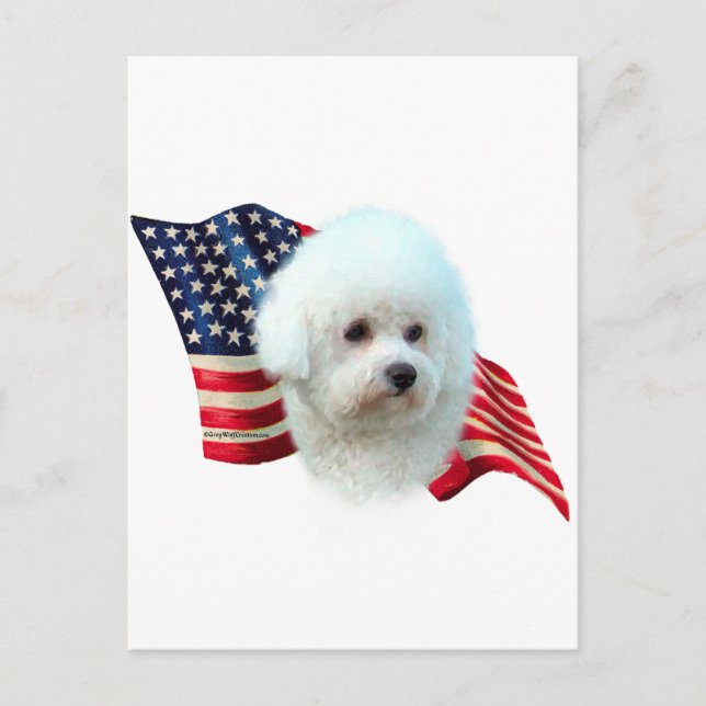 Bichon Frise Flag Postkarte (Vorderseite)
