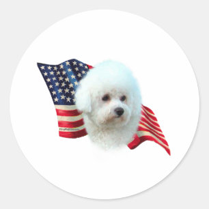 Bichon Frise Flag Runder Aufkleber