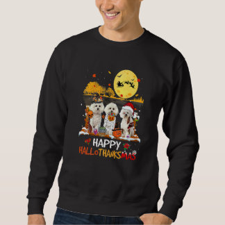Bichon Frise Frohes Hallothanksmas Halloween Danke Sweatshirt