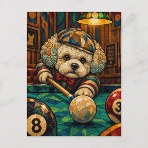 Bichon Frise, geometrisches Mosaik Postkarte