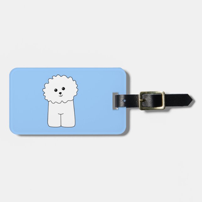 Bichon Frise. Gepäckanhänger (Vorderseite horizontal)