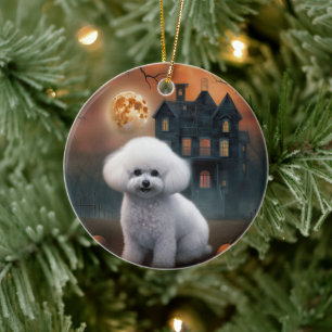 Bichon Frise Halloween Beängstigend Keramik Ornament