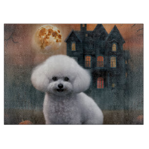 Bichon Frise Halloween Beängstigend Schneidebrett