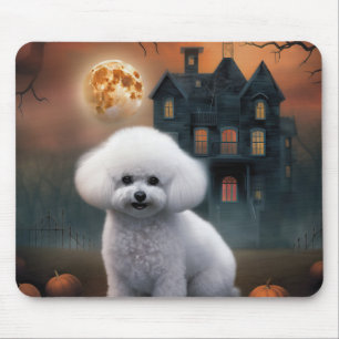 Bichon Frise Halloween Gruselig Mousepad