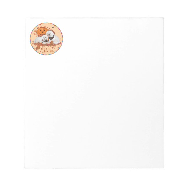 Bichon Frise Halloween Notizblock (Vorderseite)