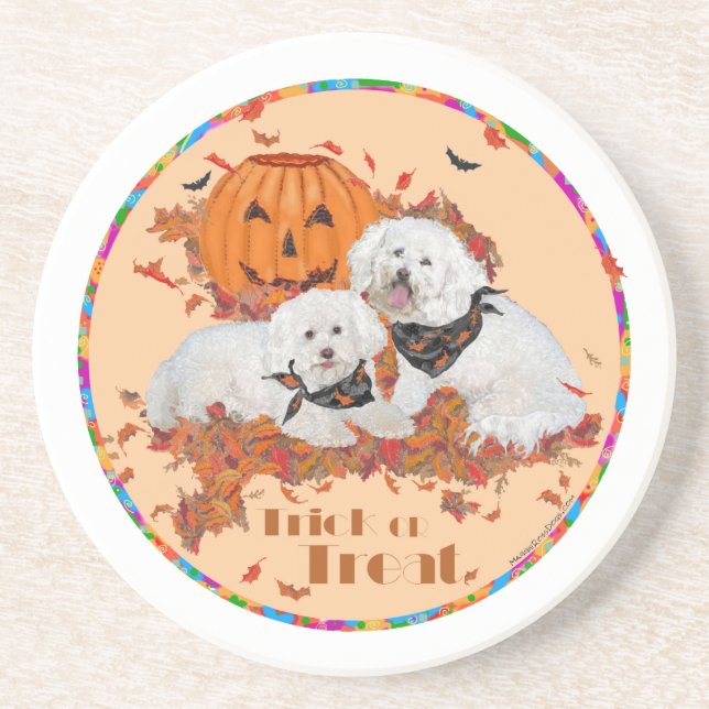 Bichon Frise Halloween Untersetzer (Vorne)