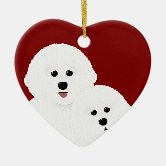 Bichon Frise Heart Ornament (Vorne)