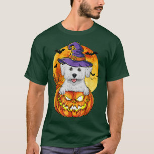 Bichon Frise Hexenkürbis Halloween Hund Lover Spaß T-Shirt