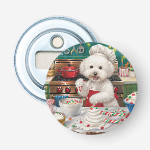 Bichon Frise Holiday Baking: Festliche Weihnachten Flaschenöffner