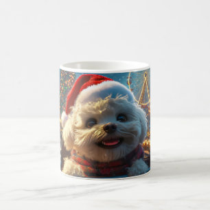 Bichon Frise Hund Achterbahn Weihnachten Kaffeetasse