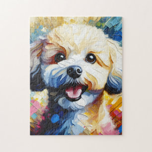 Bichon Frise Hund Acryl-Kunst Druck Geschenk für H