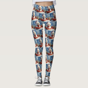 Bichon Frise Hund in Sledge Let it Schnee Weihnach Leggings