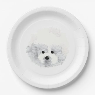 Bichon Frise Hund Pappteller