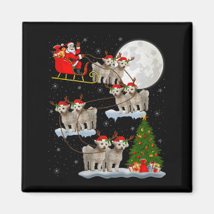 Bichon Frise Hund Santa Schlitten Fliegend Lustig Magnet