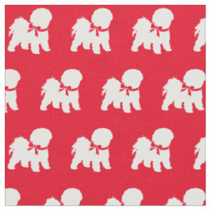 Bichon Frise Hund Silhouette Pet Red Stoff
