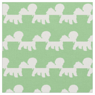 Bichon Frise Hund Silhouette Pet Sage Green Stoff