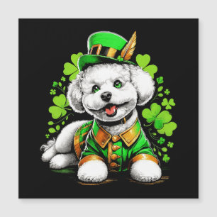 Bichon Frise Hund St Patrick's Day Magnetkarte